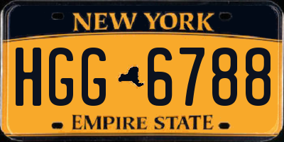 NY license plate HGG6788