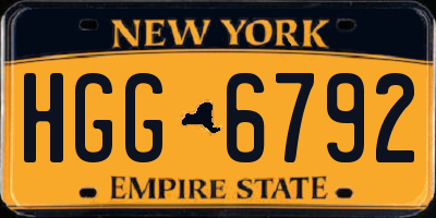 NY license plate HGG6792