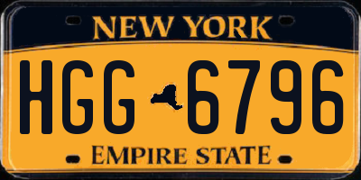 NY license plate HGG6796