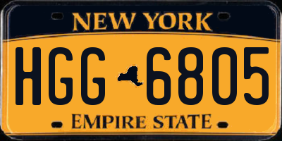 NY license plate HGG6805