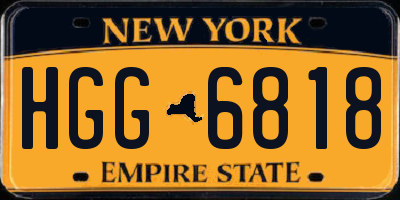 NY license plate HGG6818