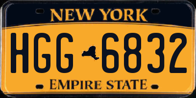 NY license plate HGG6832