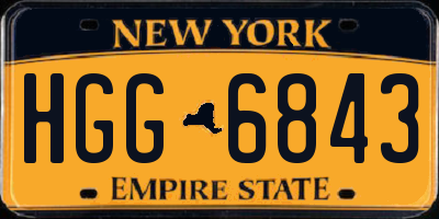 NY license plate HGG6843