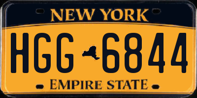 NY license plate HGG6844