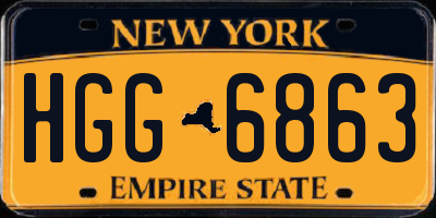 NY license plate HGG6863