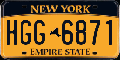 NY license plate HGG6871
