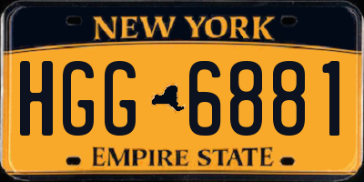 NY license plate HGG6881