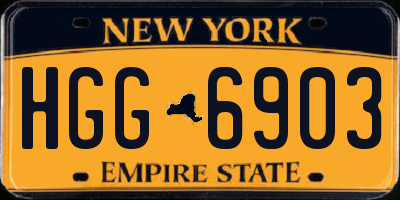 NY license plate HGG6903