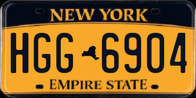NY license plate HGG6904