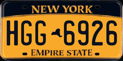 NY license plate HGG6926