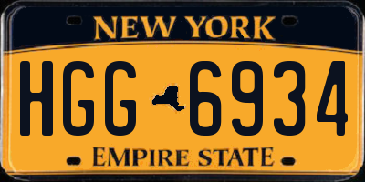 NY license plate HGG6934