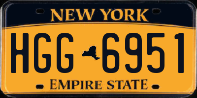 NY license plate HGG6951