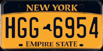 NY license plate HGG6954