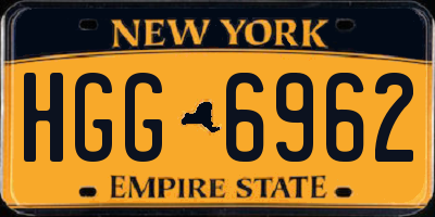 NY license plate HGG6962
