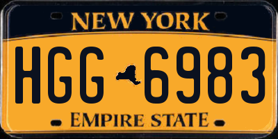 NY license plate HGG6983
