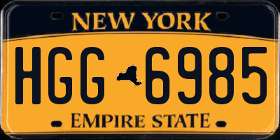 NY license plate HGG6985