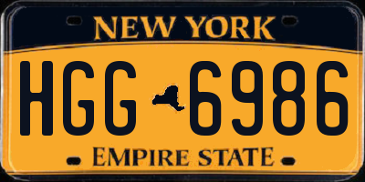 NY license plate HGG6986