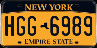 NY license plate HGG6989