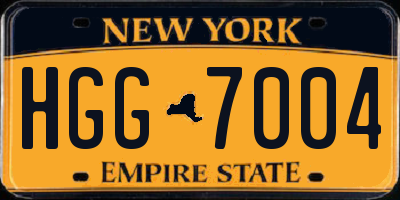 NY license plate HGG7004