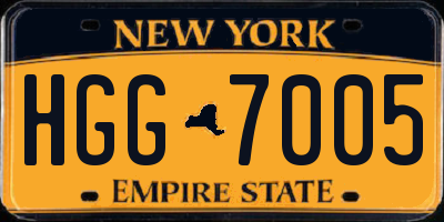 NY license plate HGG7005