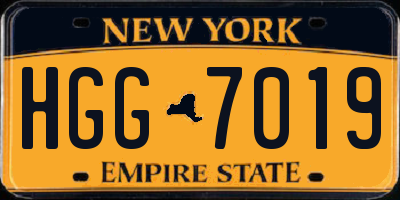 NY license plate HGG7019