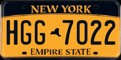 NY license plate HGG7022