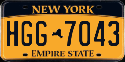 NY license plate HGG7043