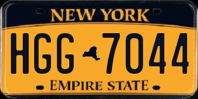 NY license plate HGG7044