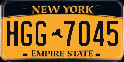 NY license plate HGG7045