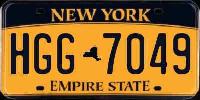 NY license plate HGG7049