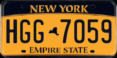 NY license plate HGG7059