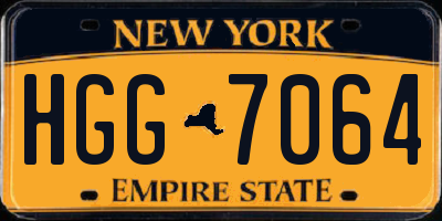 NY license plate HGG7064