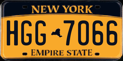 NY license plate HGG7066