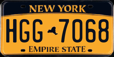 NY license plate HGG7068