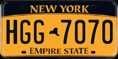 NY license plate HGG7070