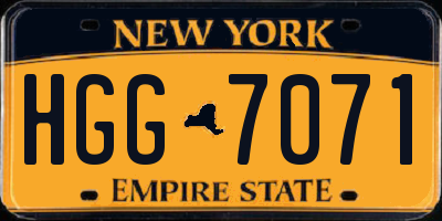 NY license plate HGG7071