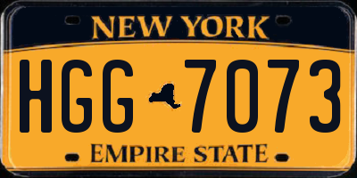 NY license plate HGG7073