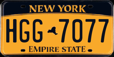 NY license plate HGG7077
