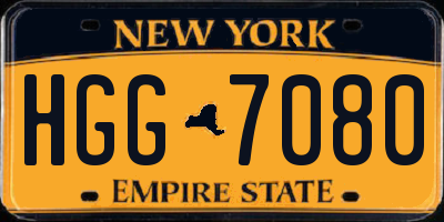 NY license plate HGG7080