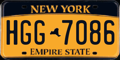 NY license plate HGG7086