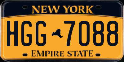 NY license plate HGG7088