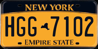 NY license plate HGG7102