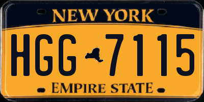 NY license plate HGG7115