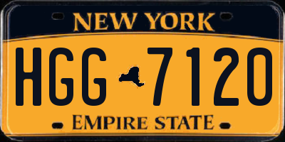 NY license plate HGG7120
