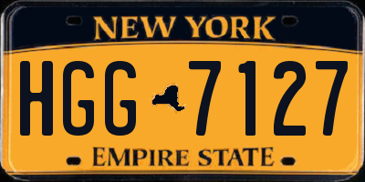 NY license plate HGG7127