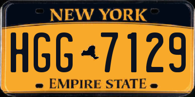 NY license plate HGG7129
