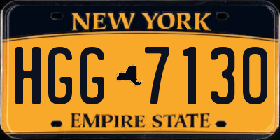 NY license plate HGG7130