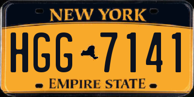 NY license plate HGG7141