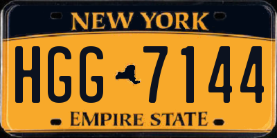 NY license plate HGG7144
