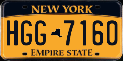 NY license plate HGG7160